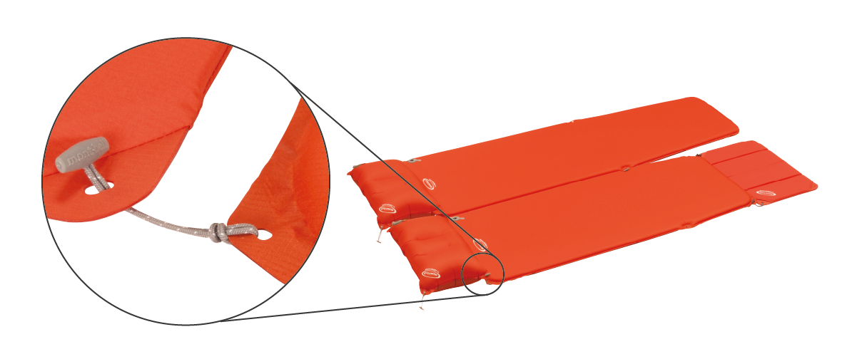 Enlarged view of pads connected with a joint system