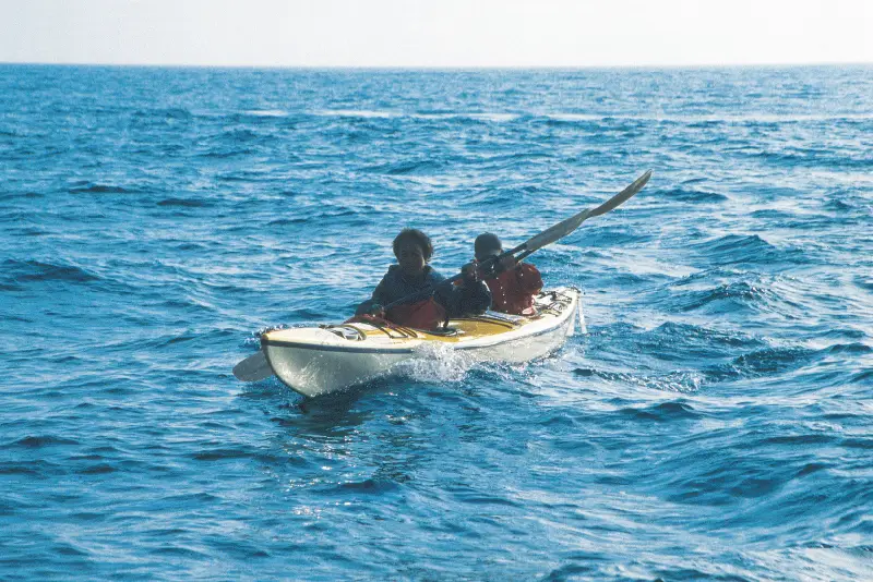 Mr. Sekino crossing the Soya Strait by sea kayak