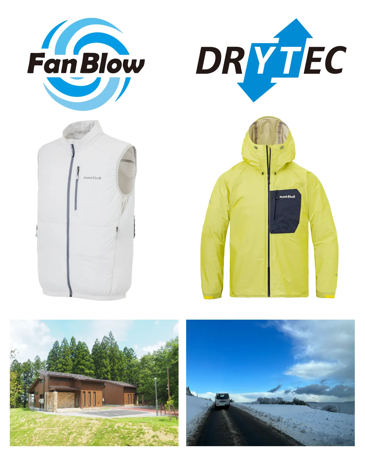 FanBlow Vest, DRY-TEC Peak Shell Jacket, Outdoor GIENTAI provides support for Noto Peninsula Earthquake, and Tateyama Base Camp