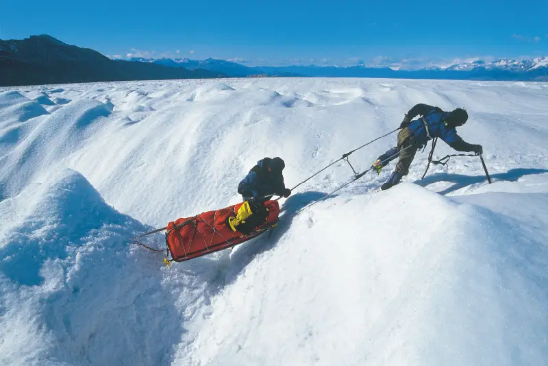 Mr. Sekino traversing the southern Patagonian ice sheet