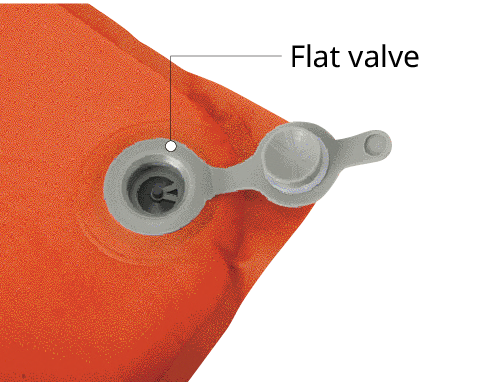 Close-up view of the air inflation valve