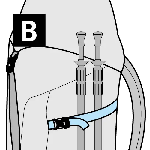 Poles attached (side straps)