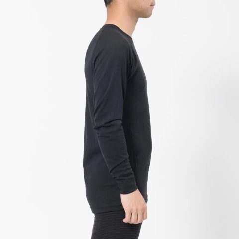 SUPER MERINO WOOL Middle Weight Round Neck Shirt Men's