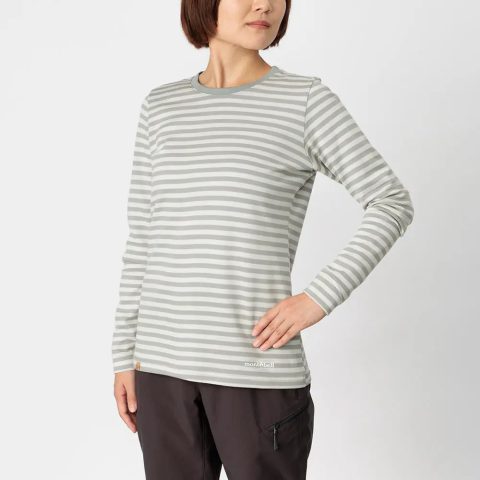 Merino Wool Plus Striped Long Sleeve T Women's