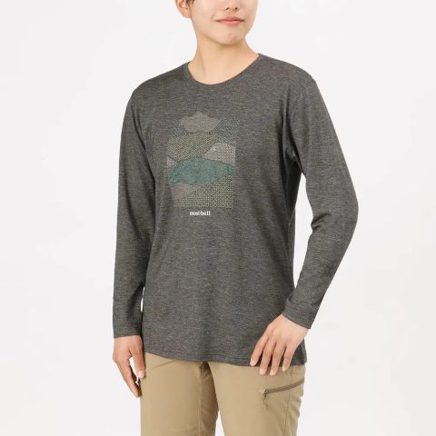 Merino Wool Plus Light Long Sleeve T Women's Mountain Collage