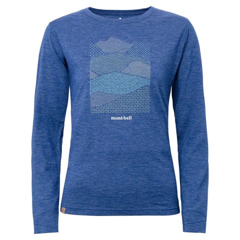 Merino Wool Plus Light Long Sleeve T Women's Mountain Collage Merino Wool Plus Light Long Sleeve T Women's Mountain Collage